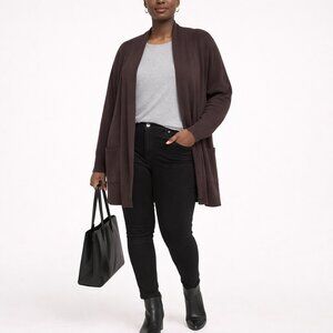 $129 Retail Price Laura Plum Ribbed Open Front Cardigan XXL